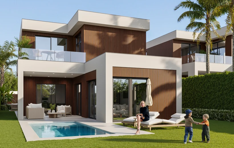 Exteriores — visualización 3D